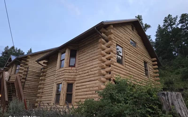 Walnut Shell Media Blasting Transforms Rye Colorado Log Home