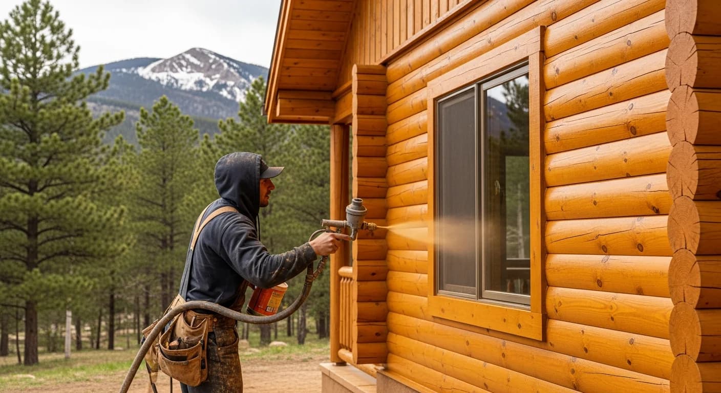 Log home stain deterioration inspection