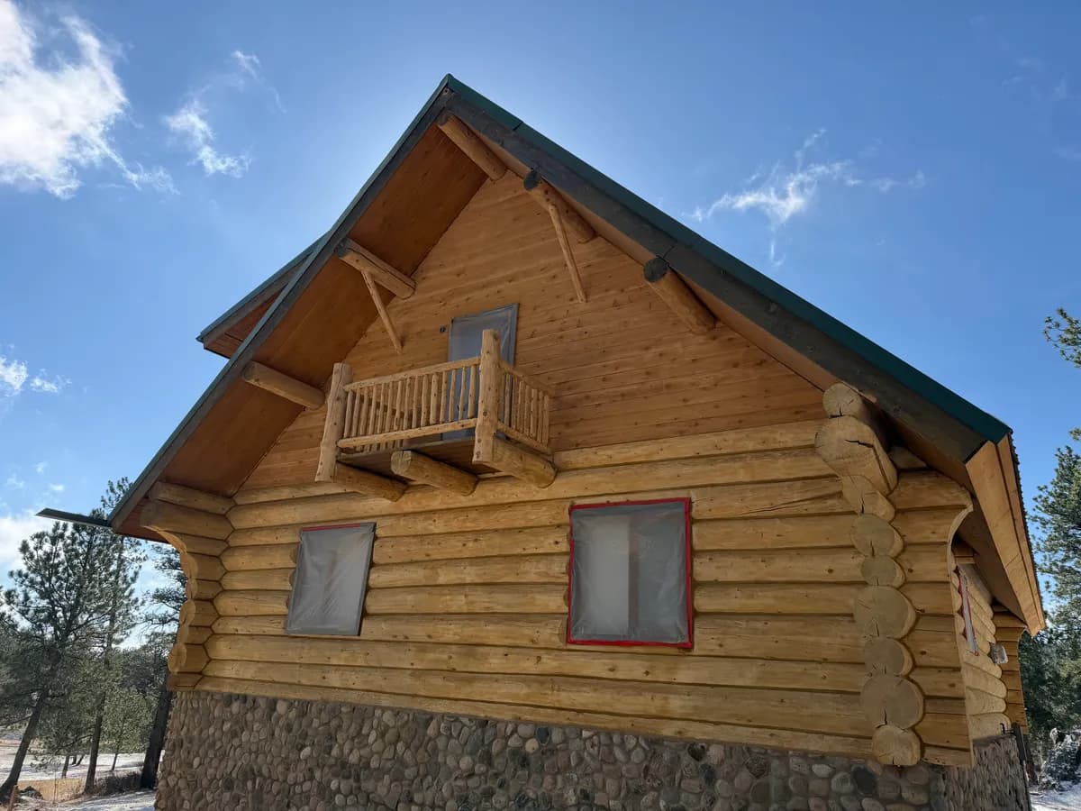 TJ's Log Home Full Restoration — Bailey, Colorado - professional log home restoration photo 4 in Bailey, Colorado by Log Home Finishing LLC