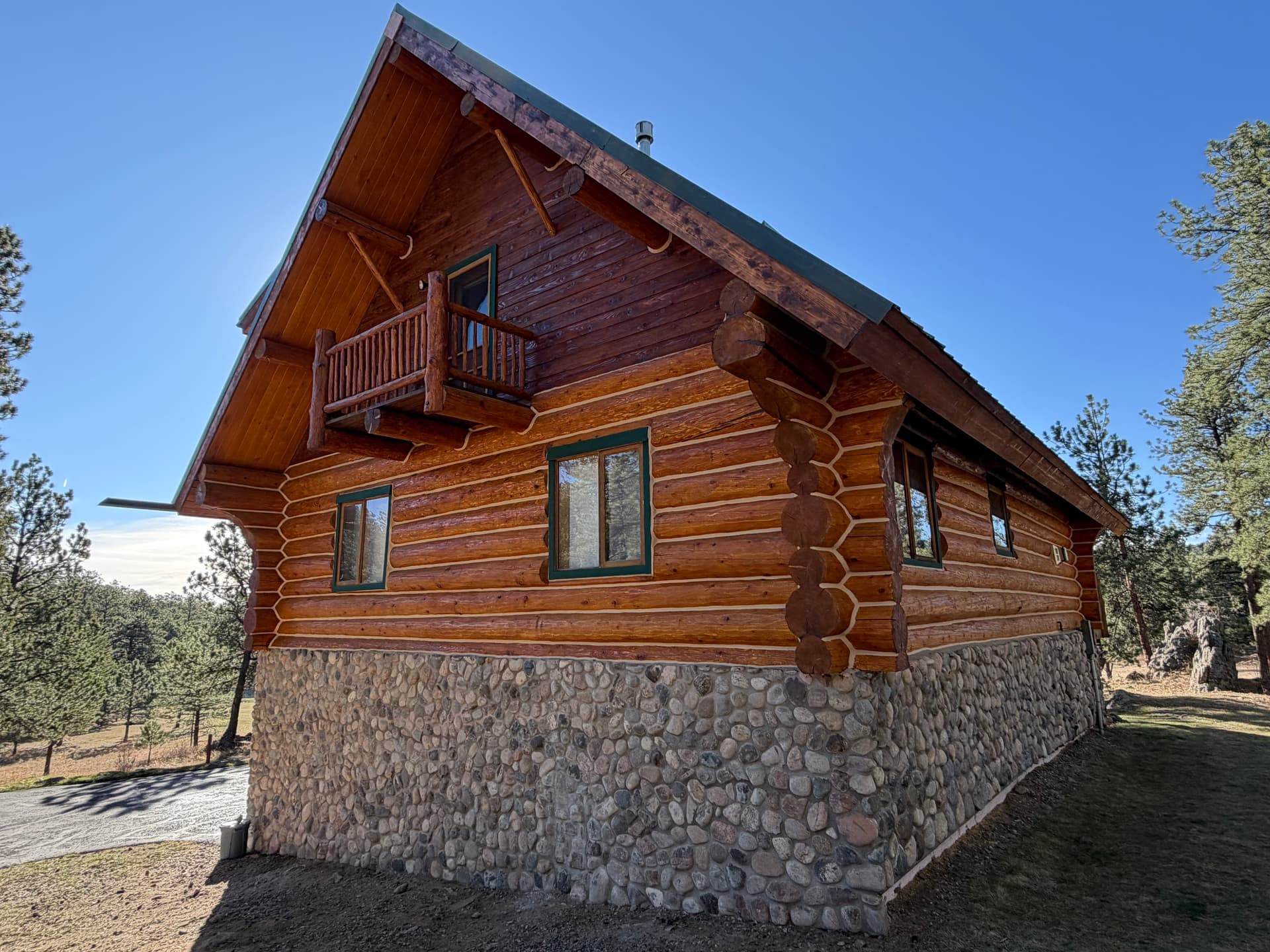 TJ's Log Home Full Restoration — Bailey, Colorado - professional log home restoration photo 1 in Bailey, Colorado by Log Home Finishing LLC