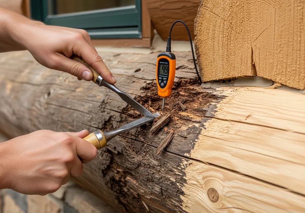 Log Rot Repair for Colorado log homes