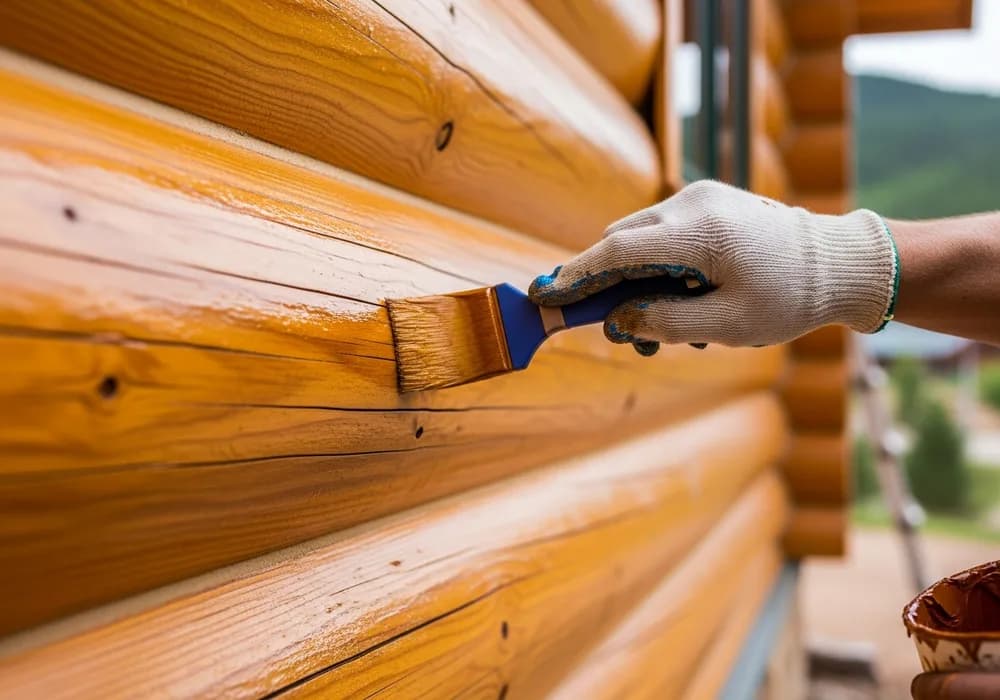 Log Home Staining for Colorado log homes