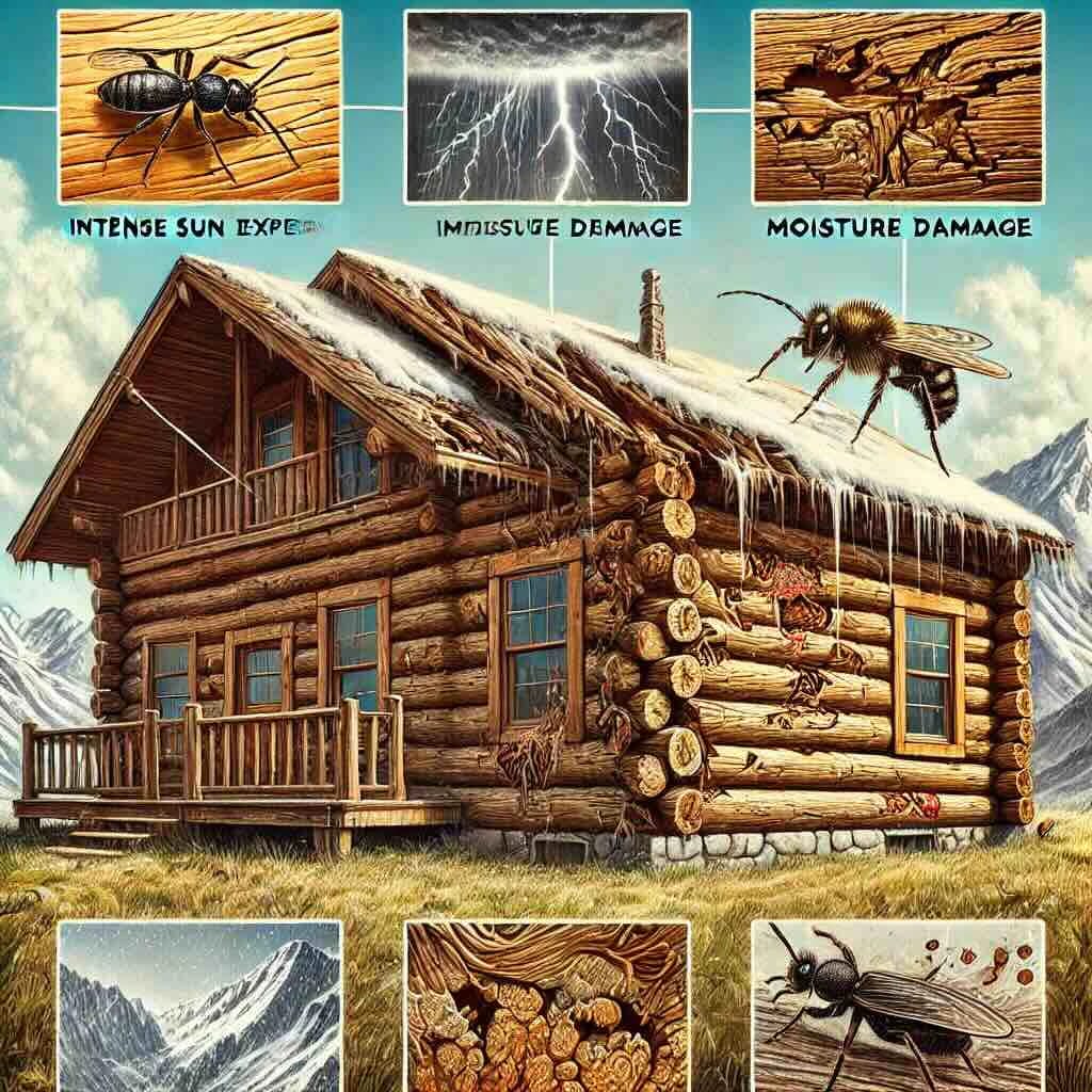 Professional log home restoration services in Woodland Park, Teller County Colorado