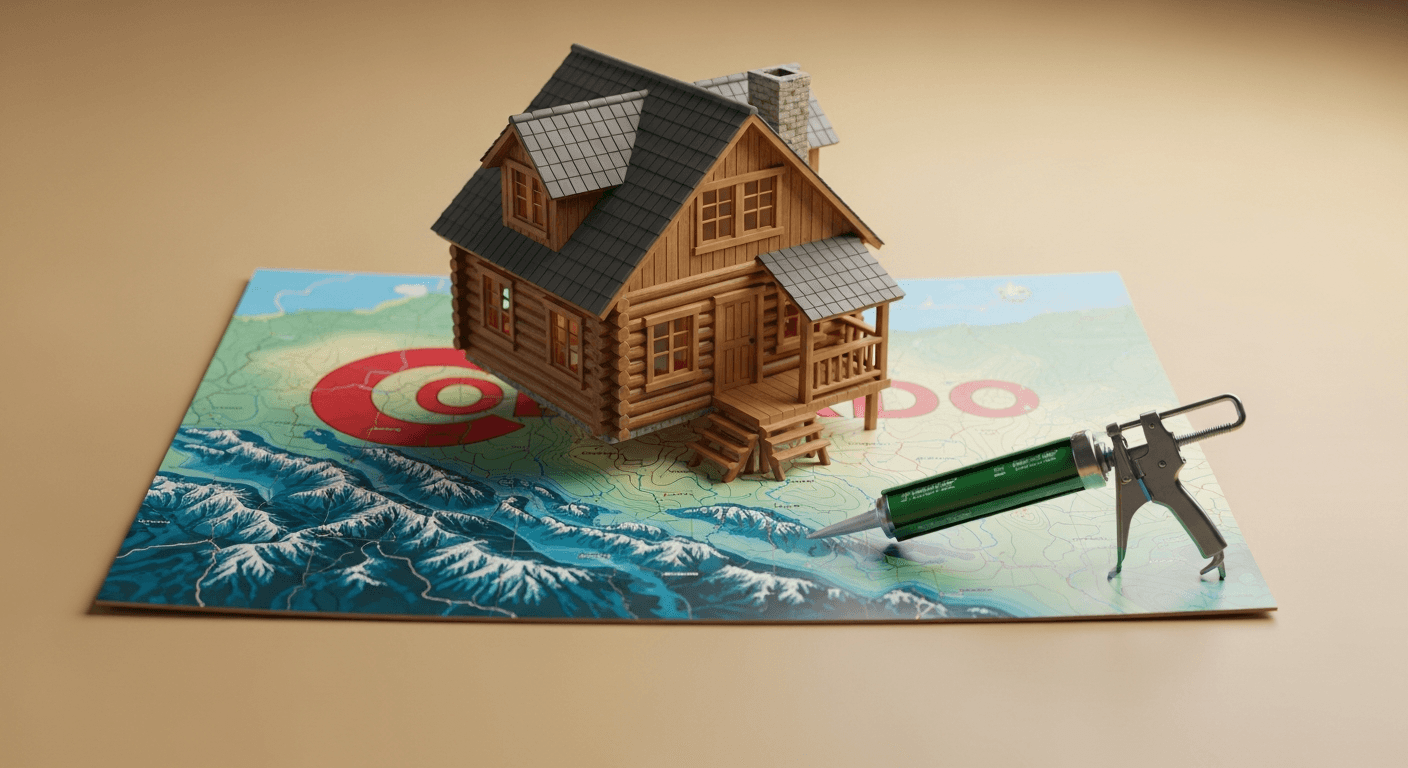 Colorado service area map with log home and restoration tools