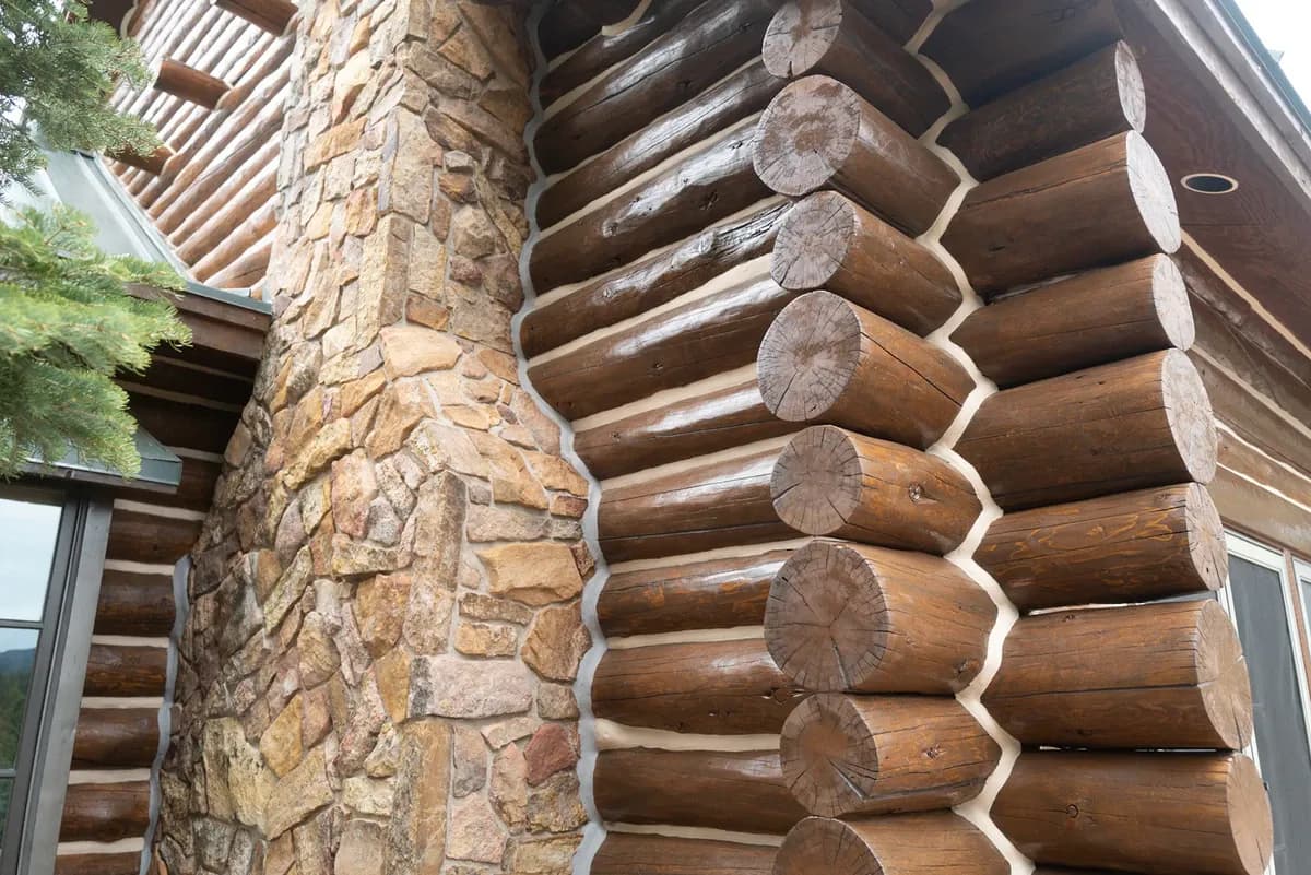 Protective coating being applied to a Colorado timber exterior