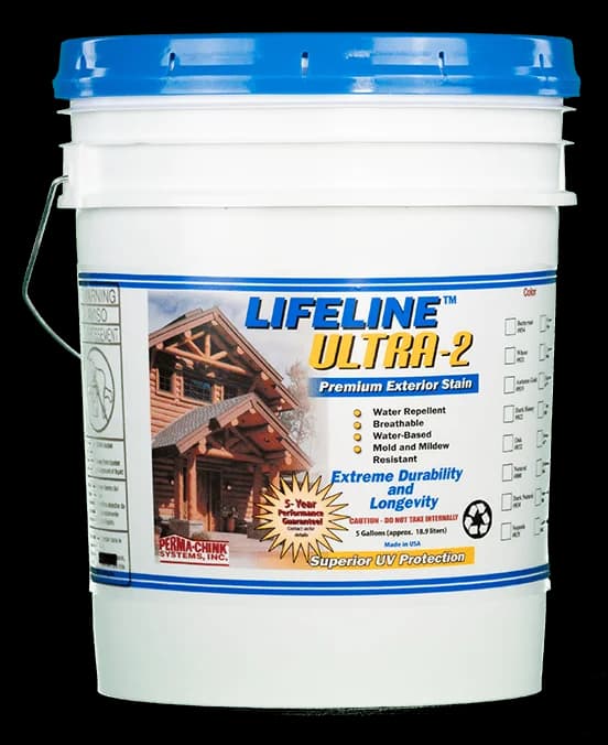 Perma-Chink Lifeline Ultra-2 premium exterior log home stain 5 gallon pail