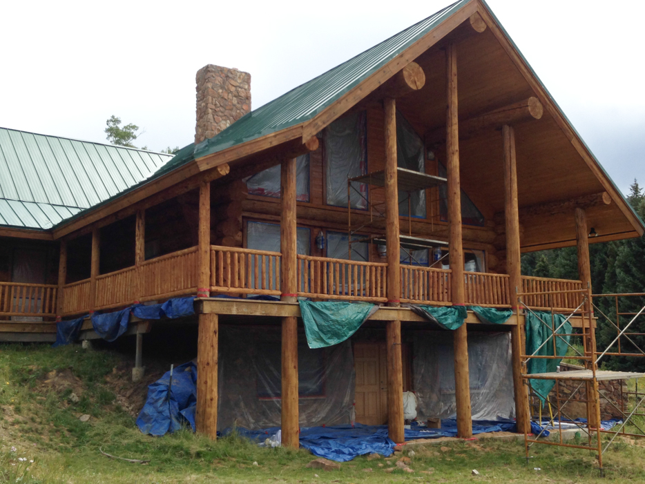 log home staining